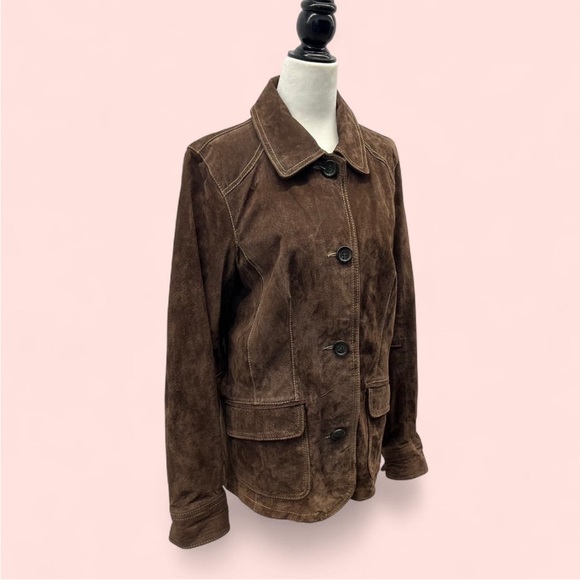 Brown Suede Women's Jacket - Picture 3 of 7